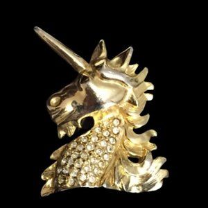 Vintage Mythical Unicorn Rhinestone Brooch